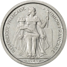 FRENCH OCEANIA, Franc, 1949, Paris, AU(55-58), Aluminum, KM:2