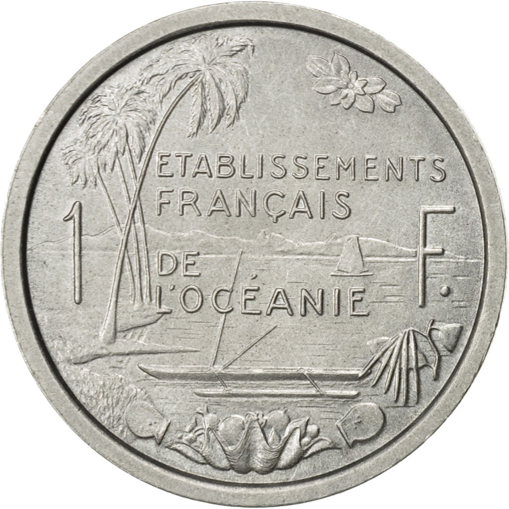 FRENCH OCEANIA, Franc, 1949, Paris, AU(55-58), Aluminum, KM:2