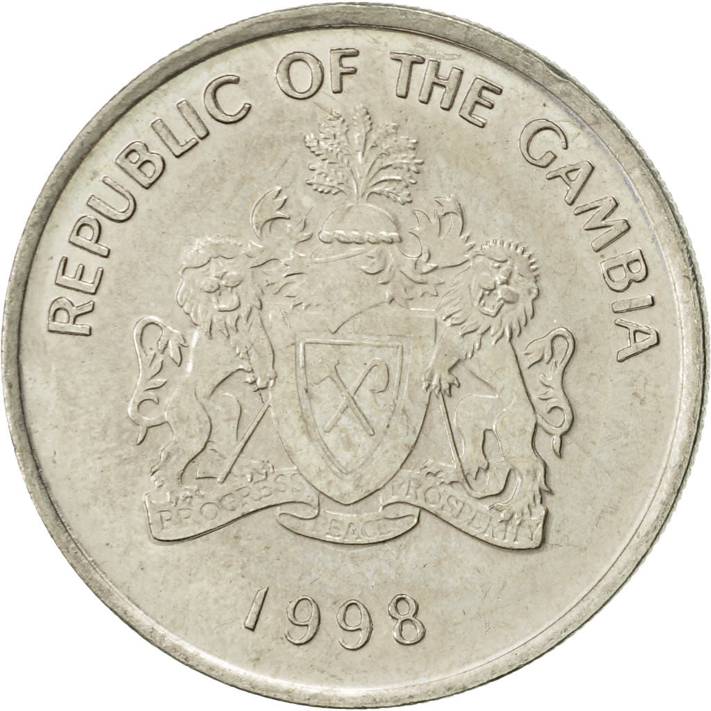 Coin, GAMBIA, THE, 25 Bututs, 1998, AU(55-58), Copper-nickel, KM:57