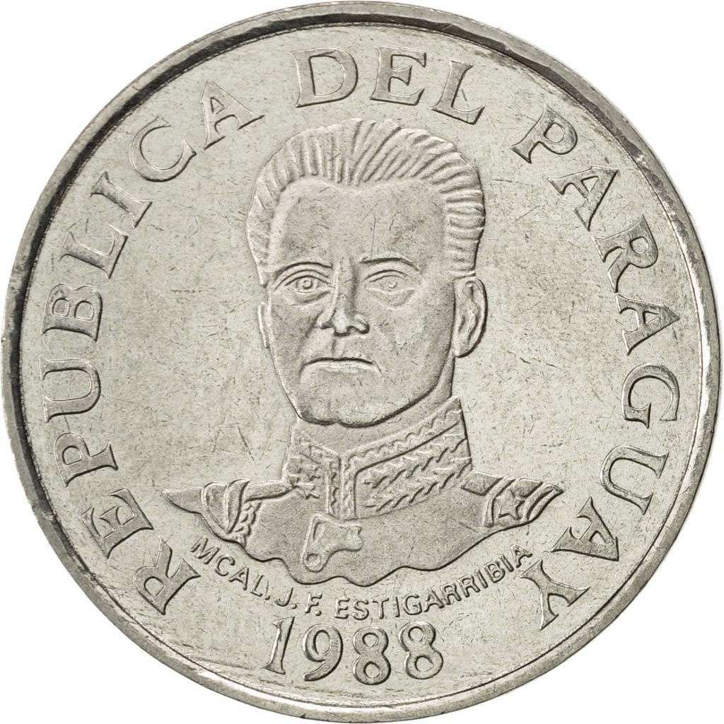 Munten, Paraguay, 50 Guaranies, 1988, PR, Stainless Steel, KM:169