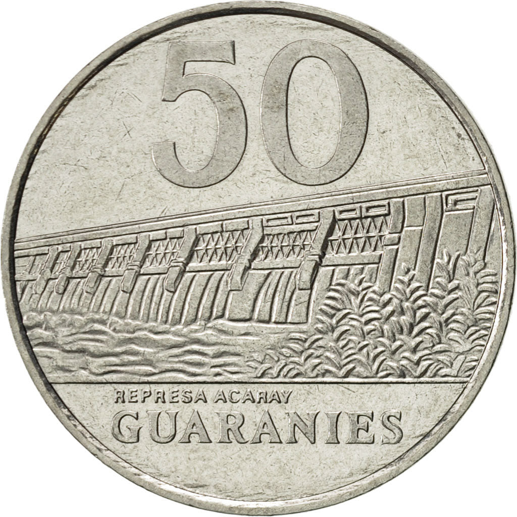 Munten, Paraguay, 50 Guaranies, 1988, PR, Stainless Steel, KM:169