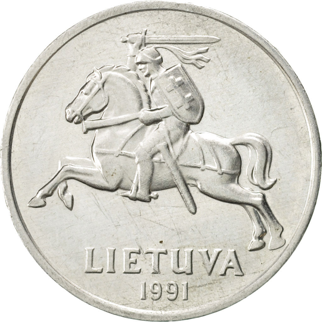 Monnaie, Lithuania, 5 Centai, 1991, SUP, Aluminium, KM:87