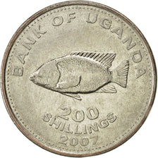 Monnaie, Uganda, 200 Shillings, 2007, SUP, Nickel plated steel, KM:68a