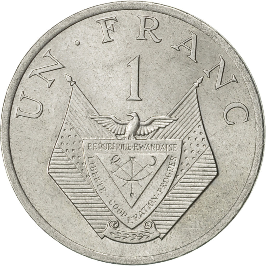 Coin, Rwanda, Franc, 1977, British Royal Mint, AU(55-58), Aluminum, KM:12