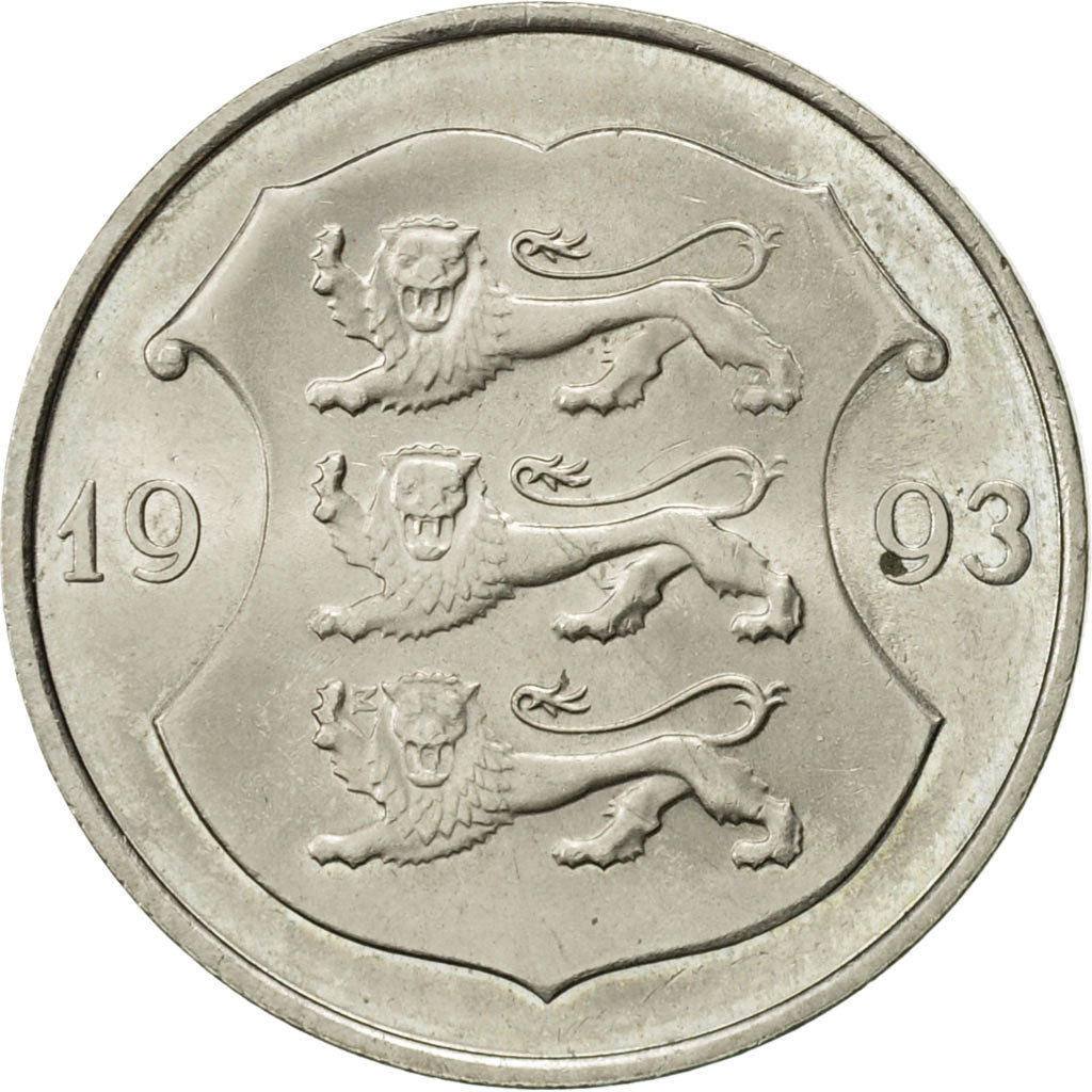 Coin, Estonia, Kroon, 1993, AU(55-58), Copper-nickel, KM:28