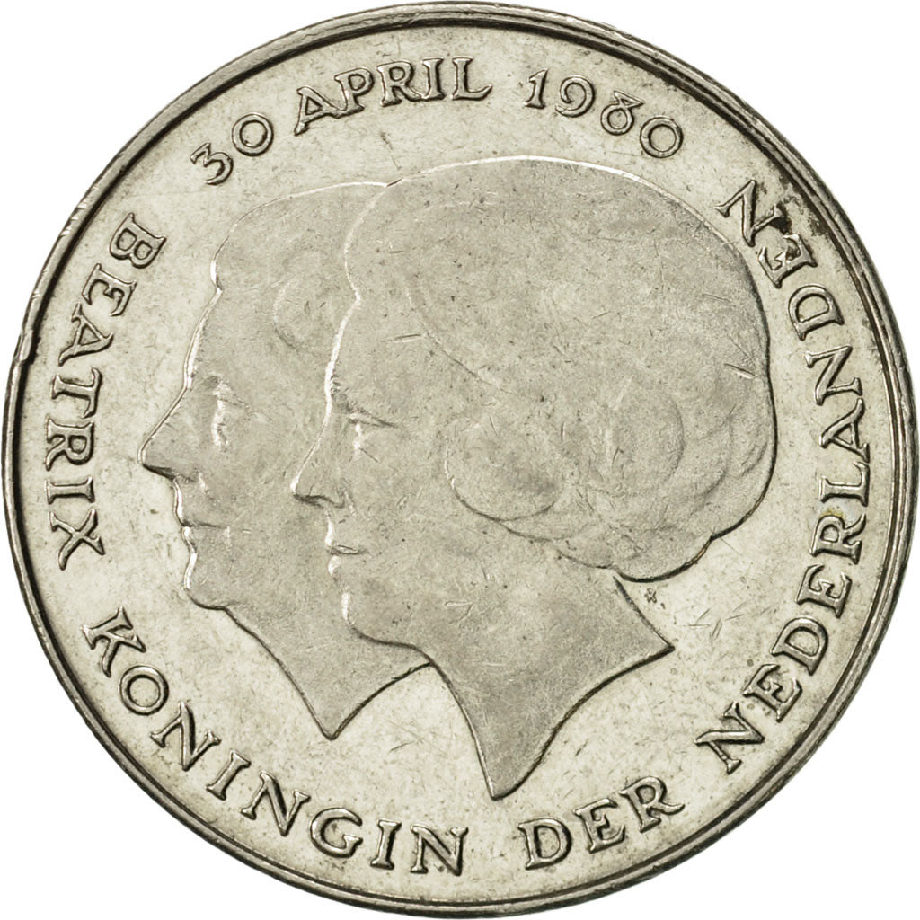 Netherlands, Beatrix, Gulden, 1980, AU(55-58), Nickel, KM:200
