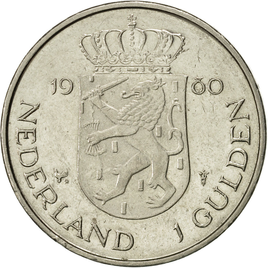 Netherlands, Beatrix, Gulden, 1980, AU(55-58), Nickel, KM:200