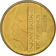 Munten, Nederland, Beatrix, 5 Gulden, 1989, ZF+, Bronze Clad Nickel, KM:210