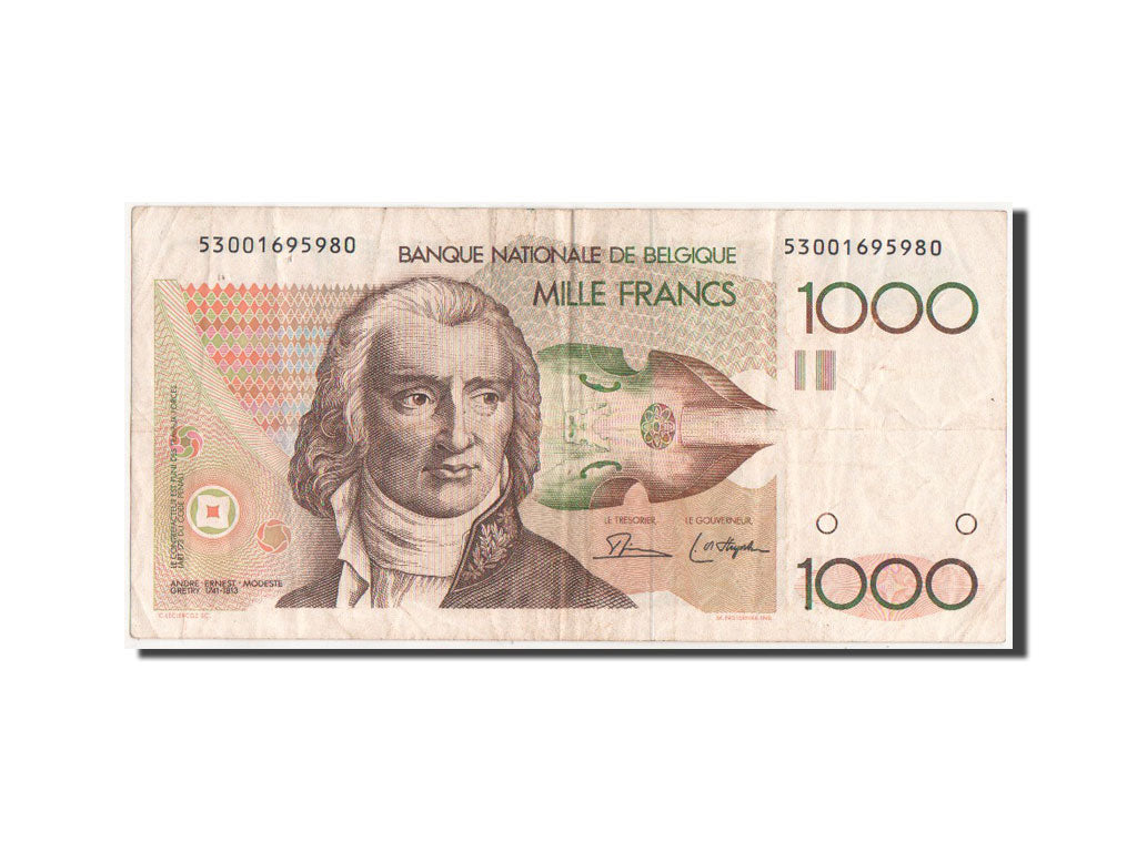 Billete, 1000 Francs, 1980, Bélgica, MBC