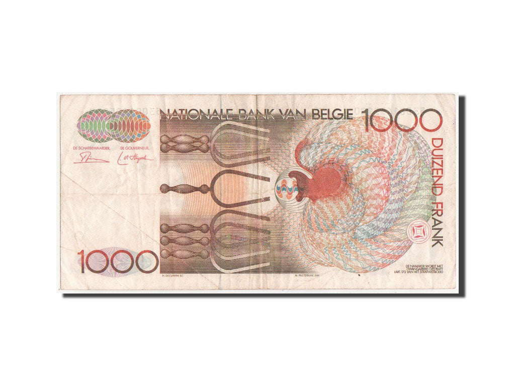 Billete, 1000 Francs, 1980, Bélgica, MBC