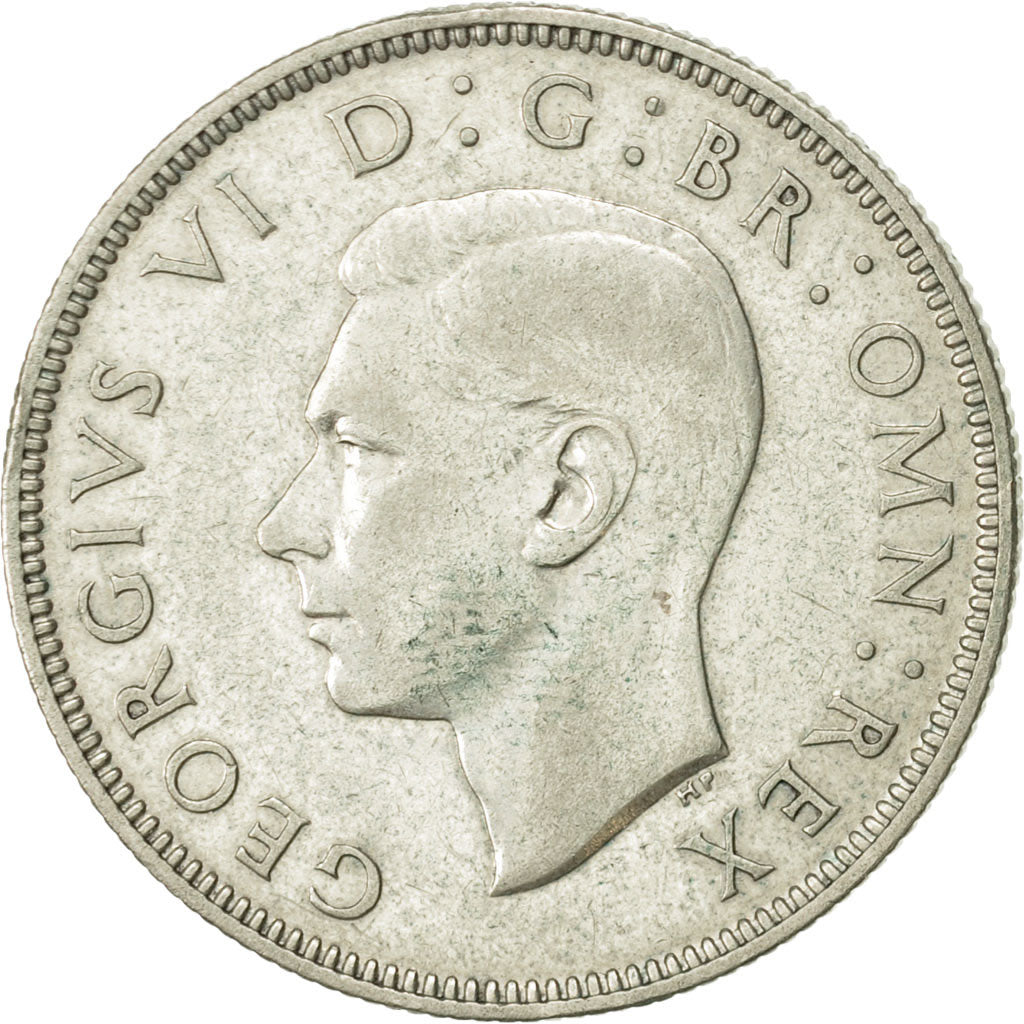 Great Britain, George VI, Florin, Two Shillings, 1937, AU(50-53), Silver, KM:855
