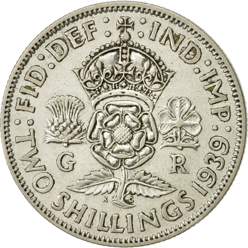 Moneta, Gran Bretagna, George VI, Florin, Two Shillings, 1939, BB+, Argento
