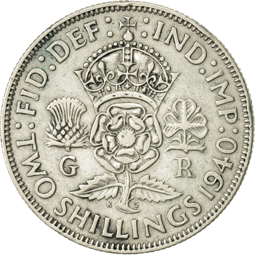 Moneta, Gran Bretagna, George VI, Florin, Two Shillings, 1940, BB+, Argento