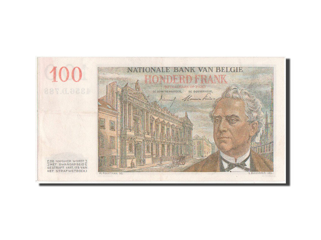 Belgium, 100 Francs, 1953, KM #129b, AU(55-58), 4356.D.788
