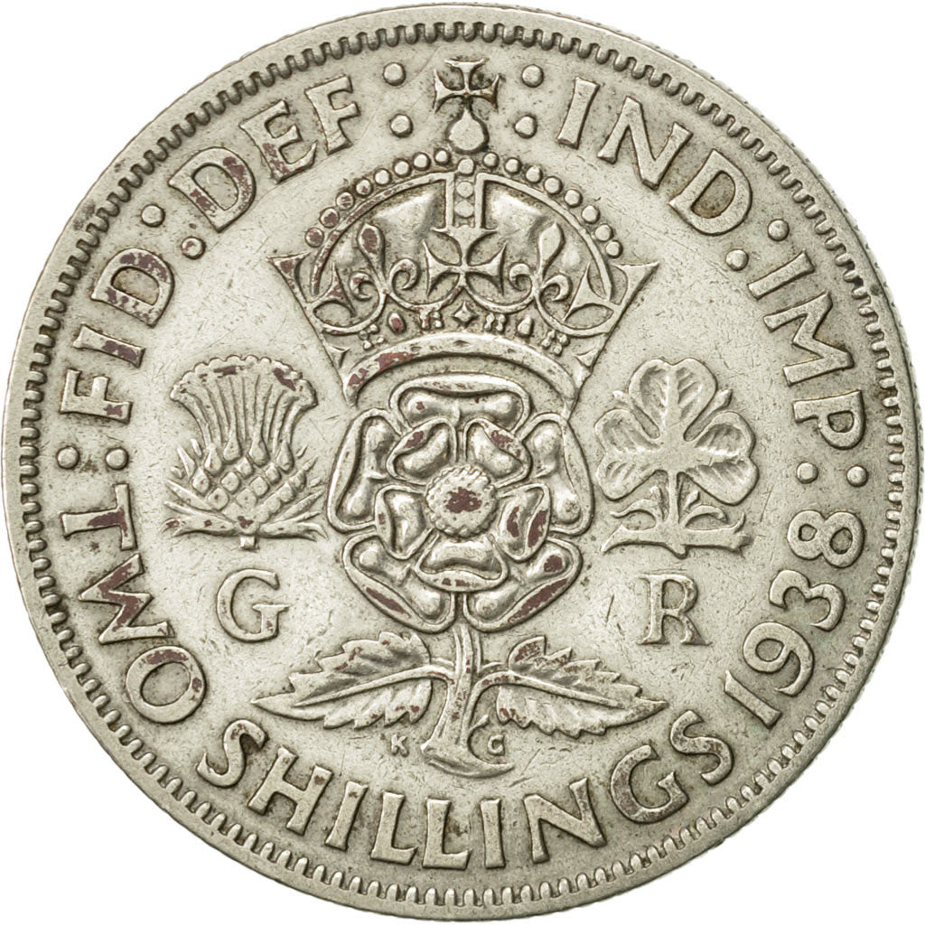 Moneta, Gran Bretagna, George VI, Florin, Two Shillings, 1938, BB+, Argento