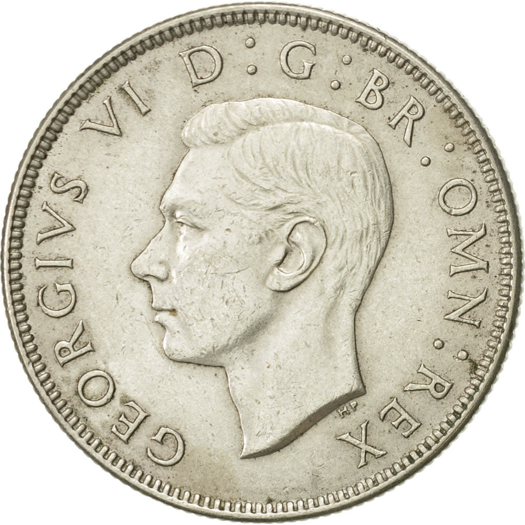 Coin, Great Britain, George VI, Florin, Two Shillings, 1945, AU(55-58), Silver