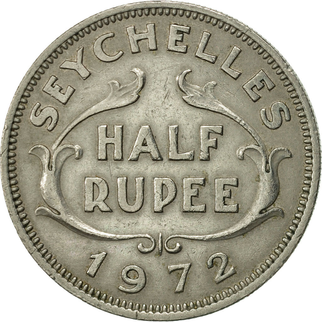 Coin, Seychelles, 1/2 Rupee, 1972, EF(40-45), Copper-nickel, KM:12