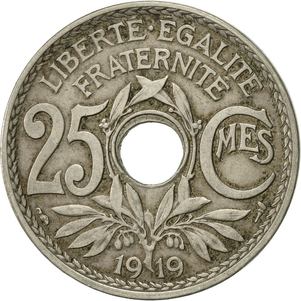 Coin, France, Lindauer, 25 Centimes, 1919, EF(40-45), Copper-nickel, KM:867a