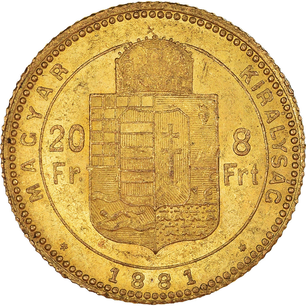 Coin, Hungary, Franz Joseph I, 8 Forint 20 Francs, 1881, Kormoczbanya