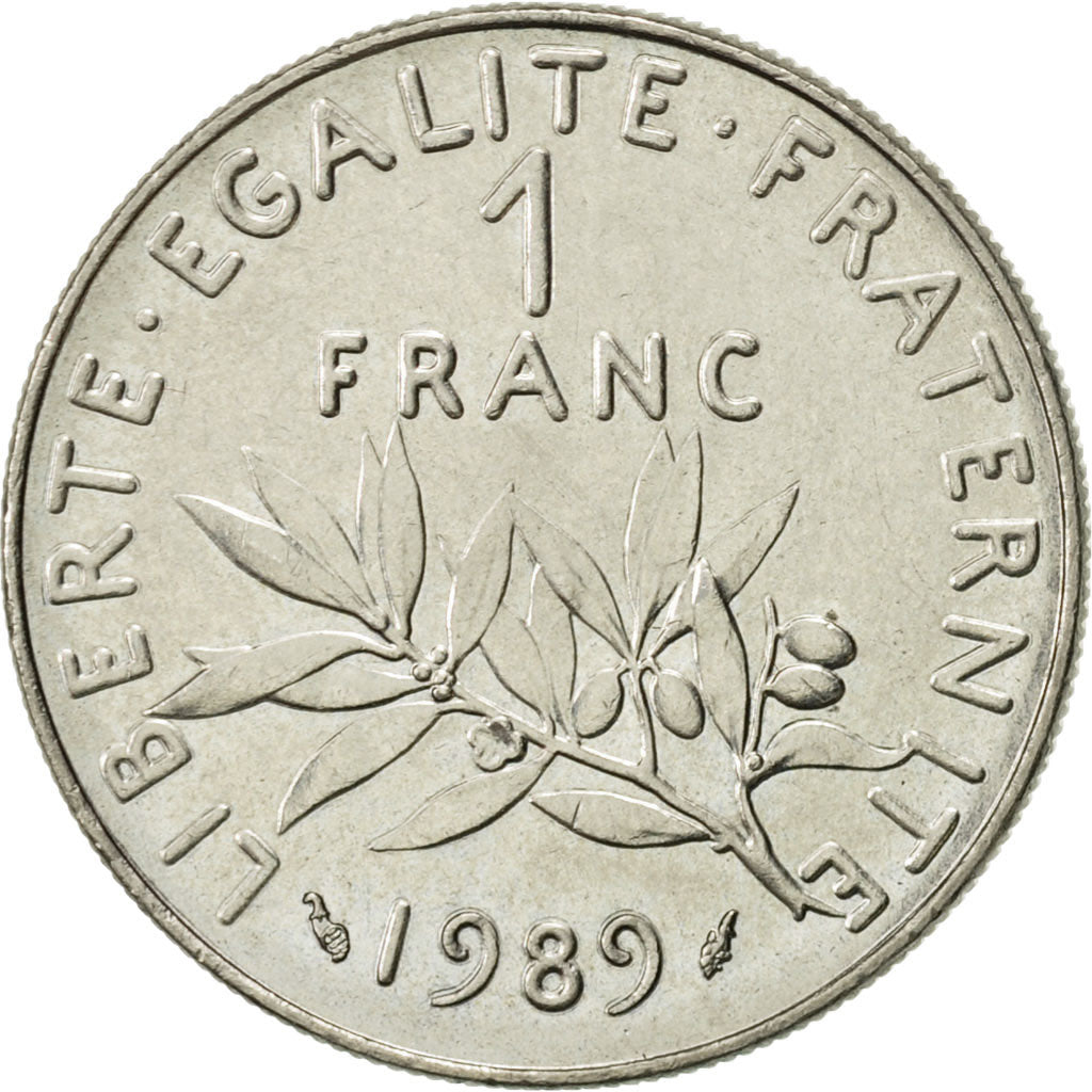 Frankreich, Semeuse, Franc, 1989, Paris, VZ, Nickel, KM:925.1, Gadoury:474