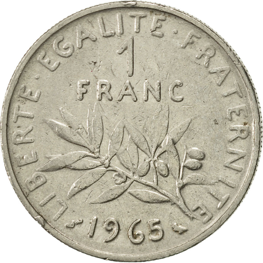 Coin, France, Semeuse, Franc, 1965, Paris, AU(55-58), Nickel, KM:925.1