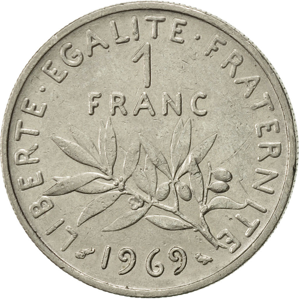 Moneta, Francia, Semeuse, Franc, 1969, Paris, SPL-, Nichel, KM:925.1