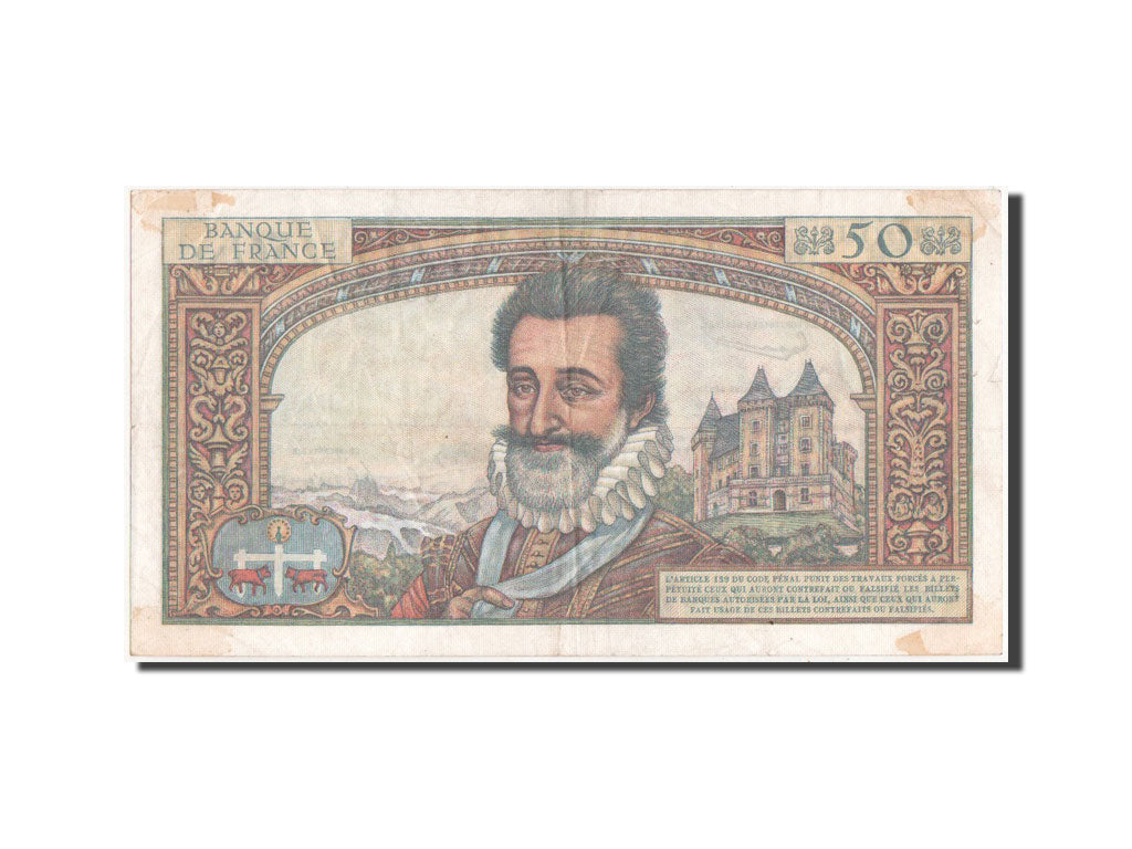 France, 50 Nouveaux Francs, 50 NF 1959-1961 ''Henri IV'', 1959, KM #143a,...