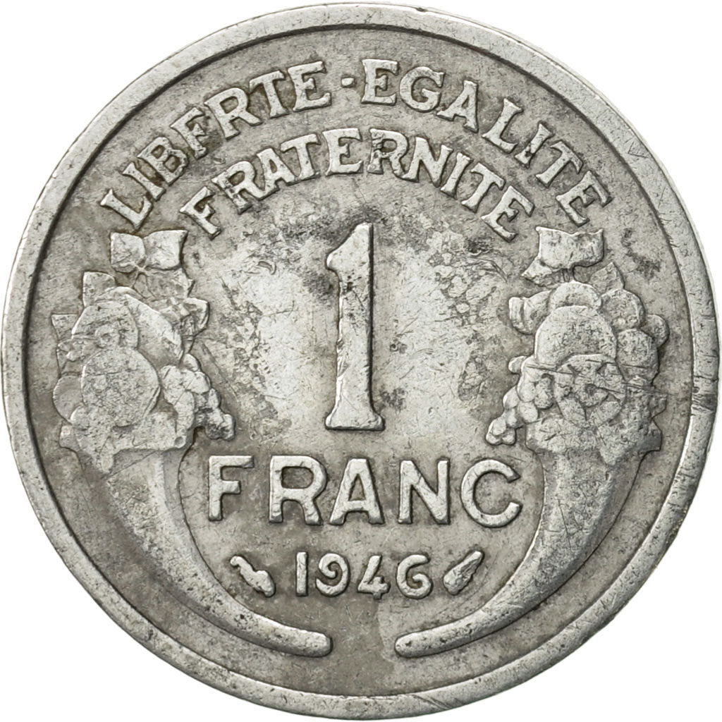 Moneda, Francia, Morlon, Franc, 1946, Paris, MBC, Aluminio, KM:885a.1