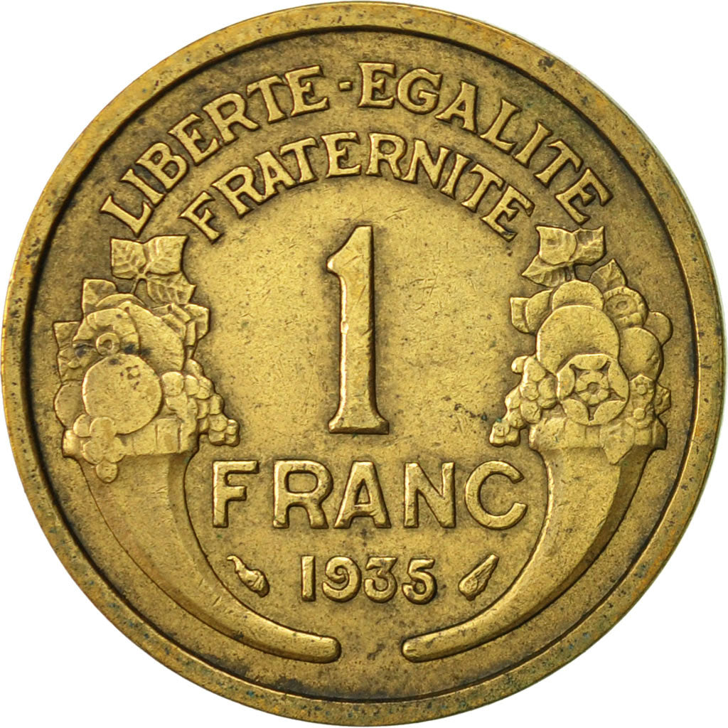 Moneta, Francia, Morlon, Franc, 1935, Paris, BB+, Alluminio-bronzo, KM:885