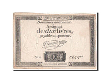 FRANCE, 10 Livres, 1792, EF(40-45), Lafaurie #161b, FRANCE, 10 Livres, 1792,...