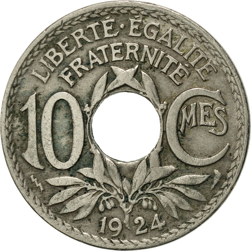 Coin, France, Lindauer, 10 Centimes, 1924, Poissy, EF(40-45), Copper-nickel