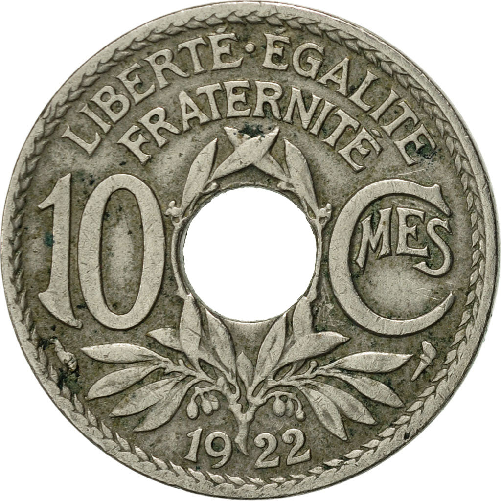 Coin, France, Lindauer, 10 Centimes, 1922, Poissy, EF(40-45), Copper-nickel