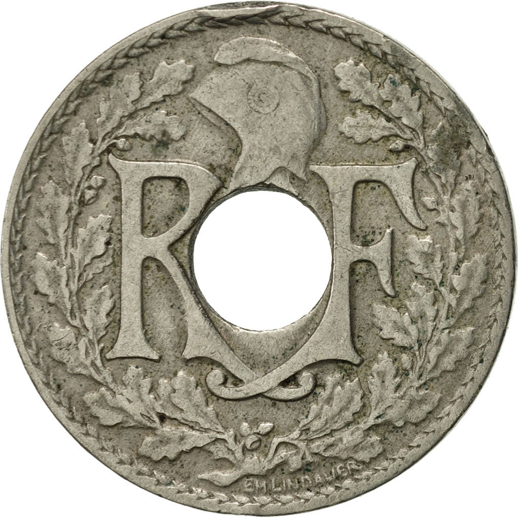 Moneta, Francja, Lindauer, 10 Centimes, 1919, Paris, EF(40-45), Miedź-Nikiel