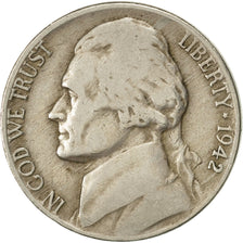 United States, Jefferson Nickel, 5 Cents, 1942, U.S. Mint, Philadelphia