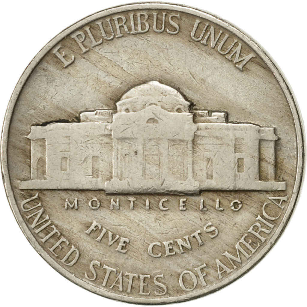 United States, Jefferson Nickel, 5 Cents, 1942, U.S. Mint, Philadelphia