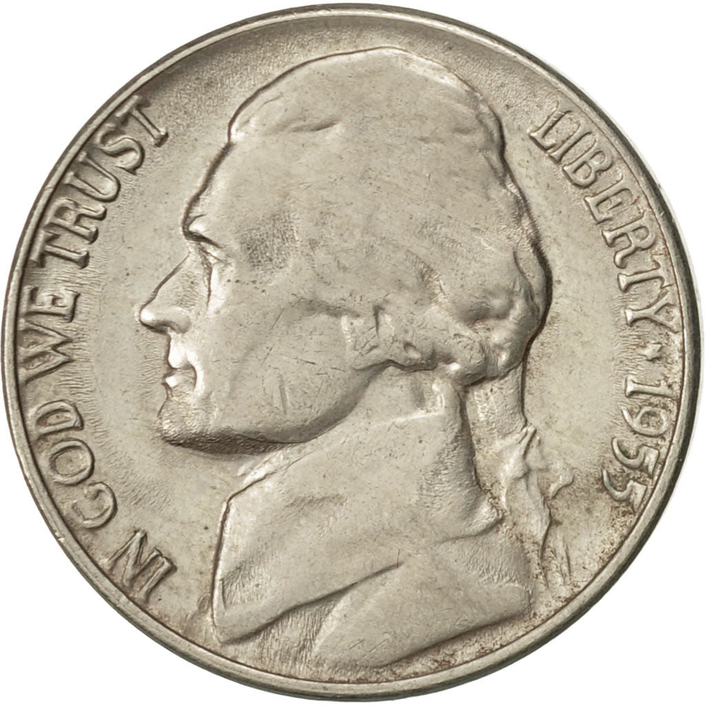 Vereinigte Staaten, Jefferson Nickel, 5 Cents, 1955, U.S. Mint, Philadelphia