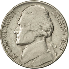 Moneda, Estados Unidos, Jefferson Nickel, 5 Cents, 1965, U.S. Mint, MBC+, Cobre