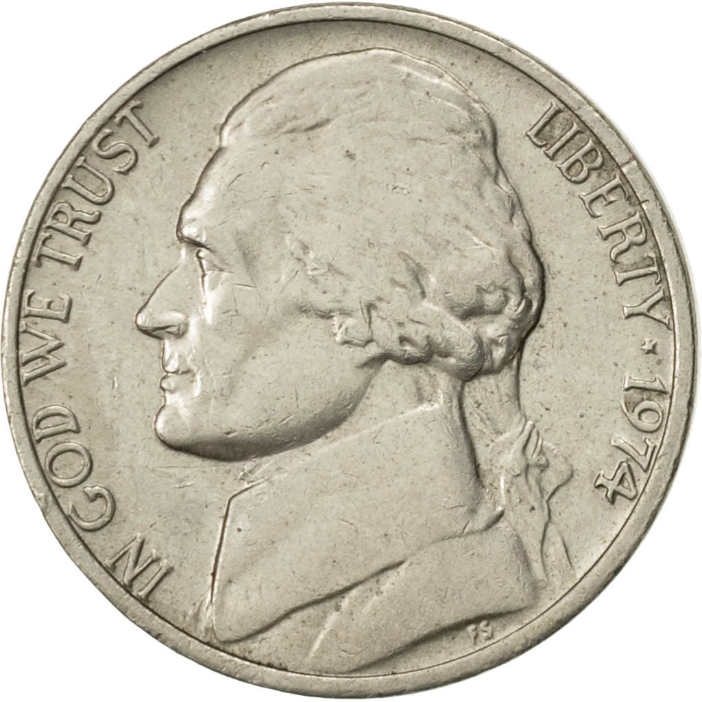 United States, Jefferson Nickel, 5 Cents, 1974, U.S. Mint, Philadelphia