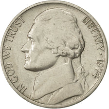 United States, Jefferson Nickel, 5 Cents, 1974, U.S. Mint, Philadelphia
