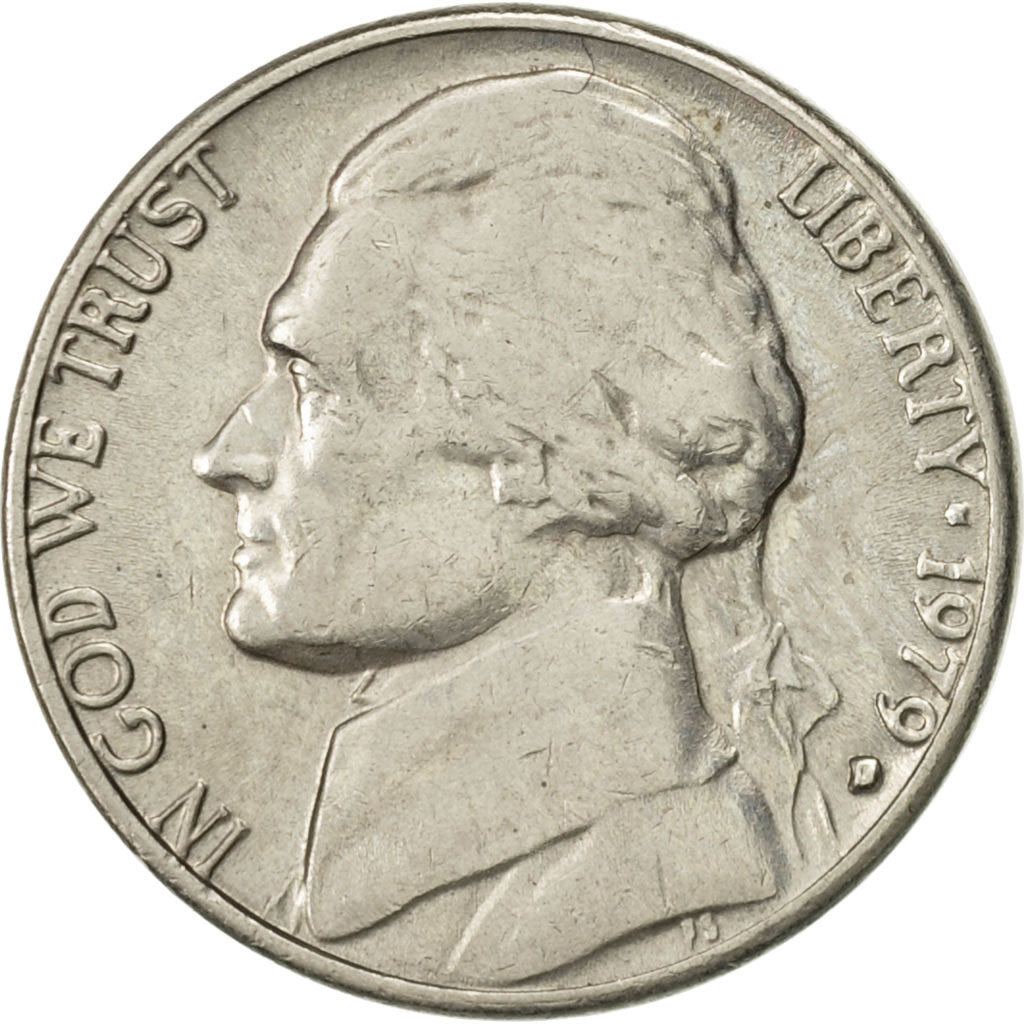 Coin, United States, Jefferson Nickel, 5 Cents, 1979, U.S. Mint, Philadelphia