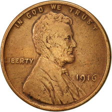Coin, United States, Lincoln Cent, Cent, 1916, U.S. Mint, Philadelphia