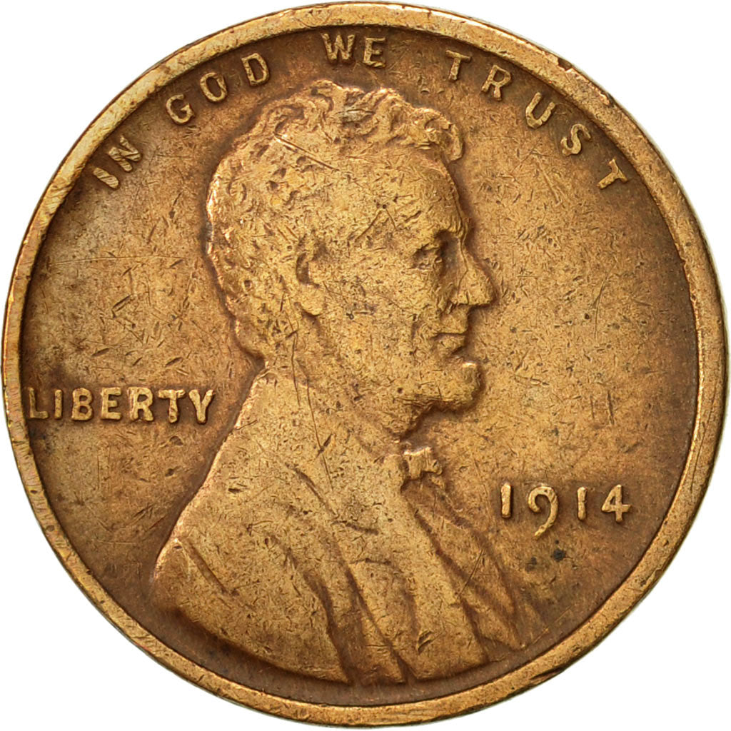 United States, Lincoln Cent, Cent, 1914, U.S. Mint, Philadelphia, AU(50-53)
