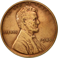 Coin, United States, Lincoln Cent, Cent, 1945, U.S. Mint, Philadelphia