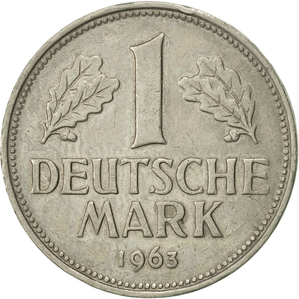 Coin, GERMANY - FEDERAL REPUBLIC, Mark, 1963, Karlsruhe, AU(55-58)