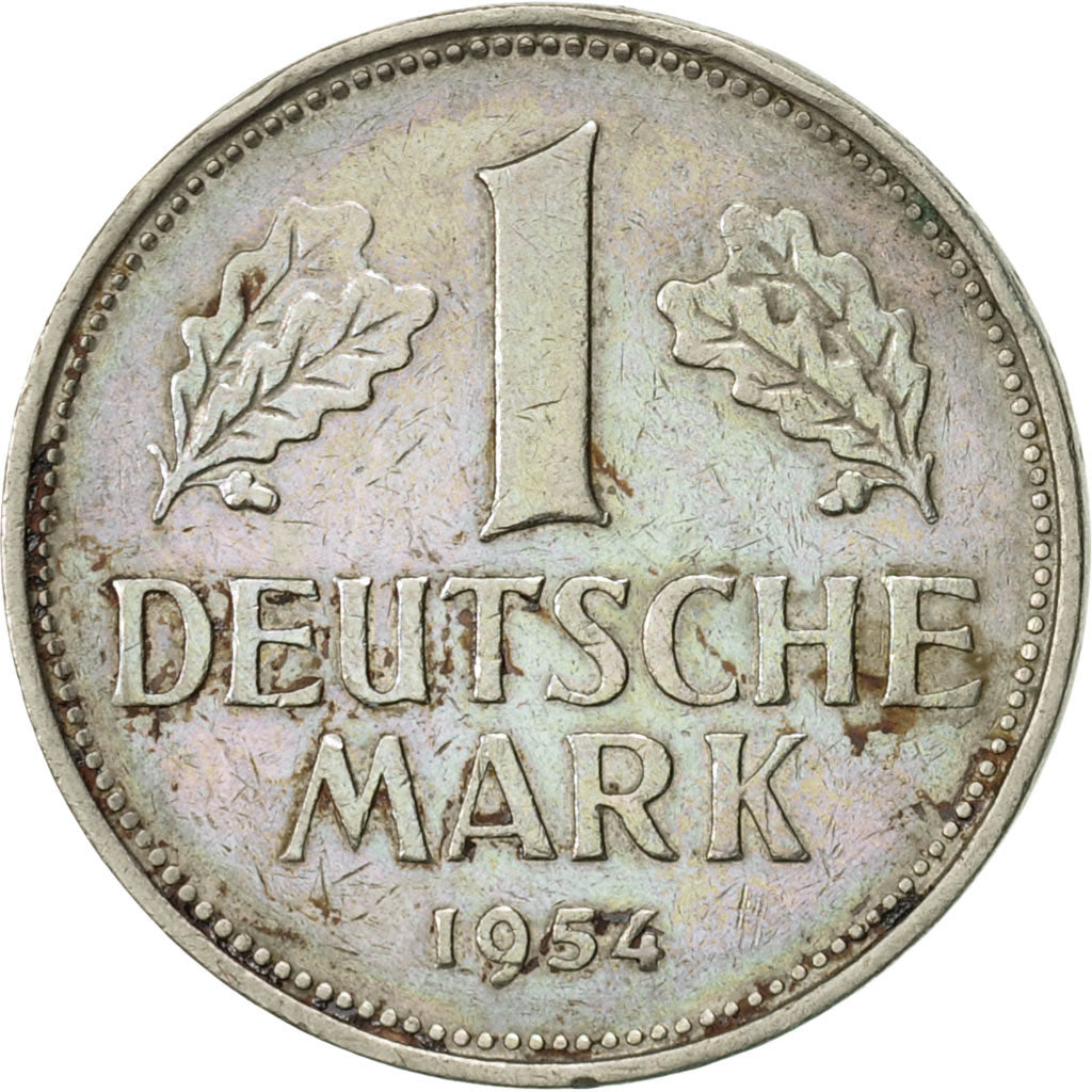 Coin, GERMANY - FEDERAL REPUBLIC, Mark, 1954, Stuttgart, AU(55-58)