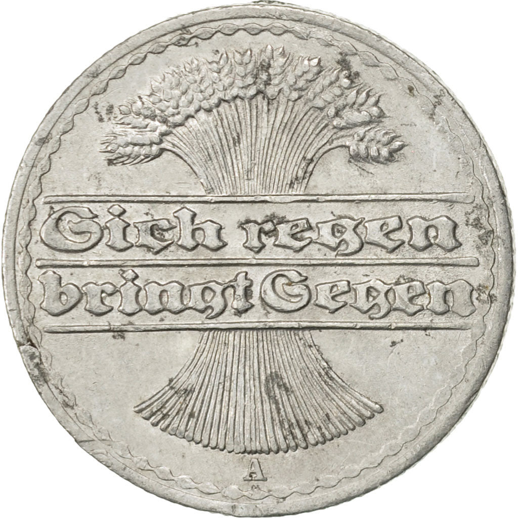 Moneda, ALEMANIA - REPÚBLICA DE WEIMAR, 50 Pfennig, 1920, Berlin, MBC+