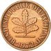 Moneta, Niemcy - RFN, 2 Pfennig, 1972, Karlsruhe, AU(55-58), Miedź platerowana