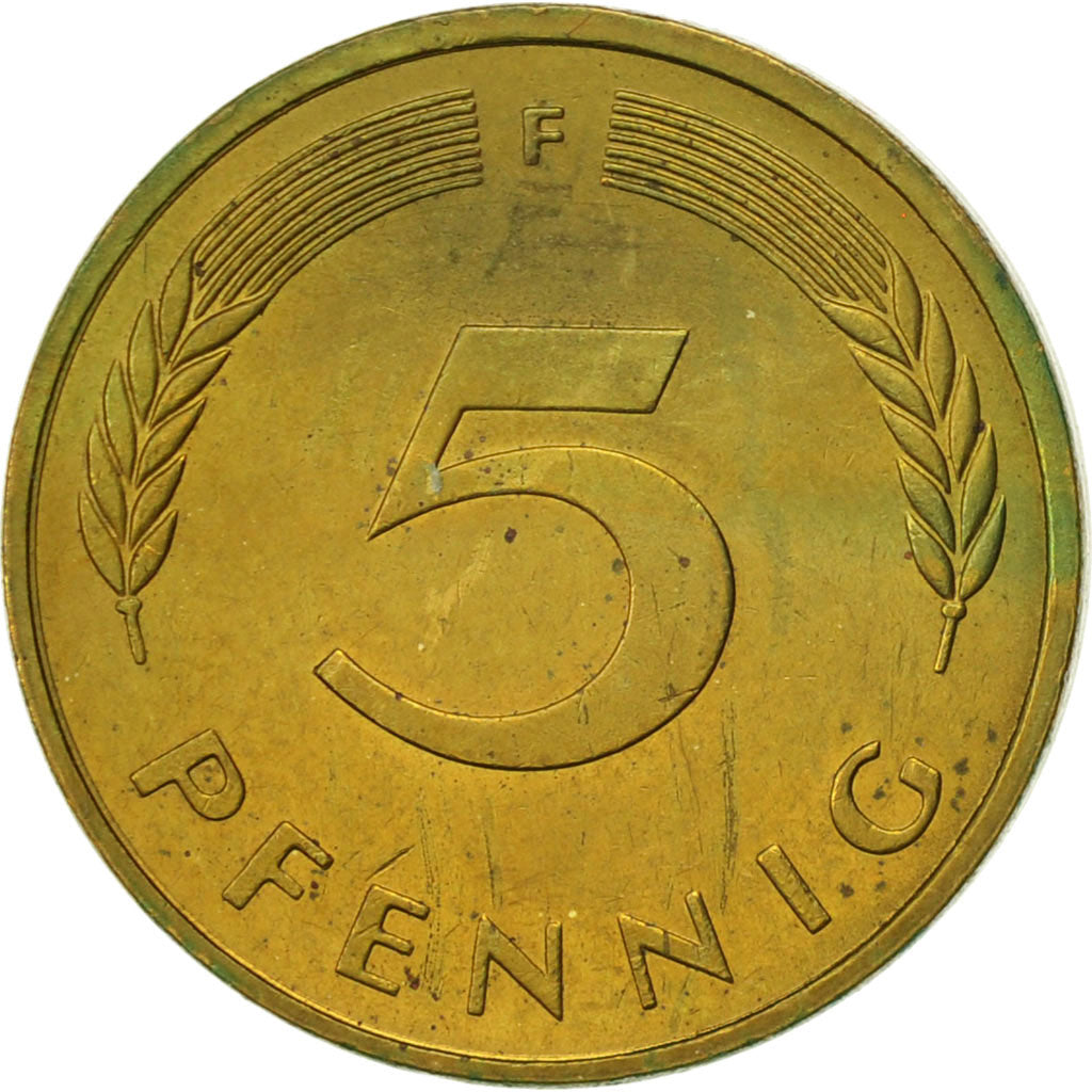Coin, GERMANY - FEDERAL REPUBLIC, 5 Pfennig, 1991, Stuttgart, AU(55-58), Brass