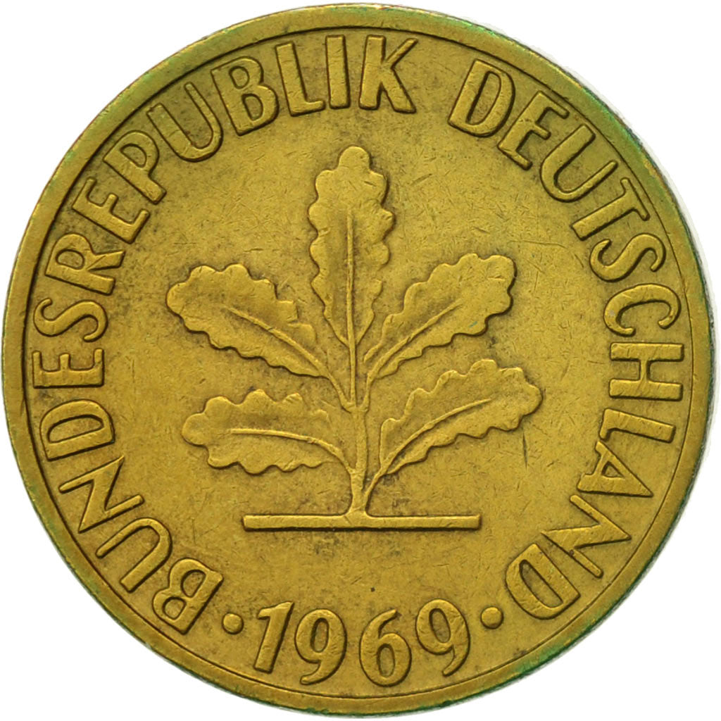 Monnaie, République fédérale allemande, 5 Pfennig, 1969, Stuttgart, TTB+