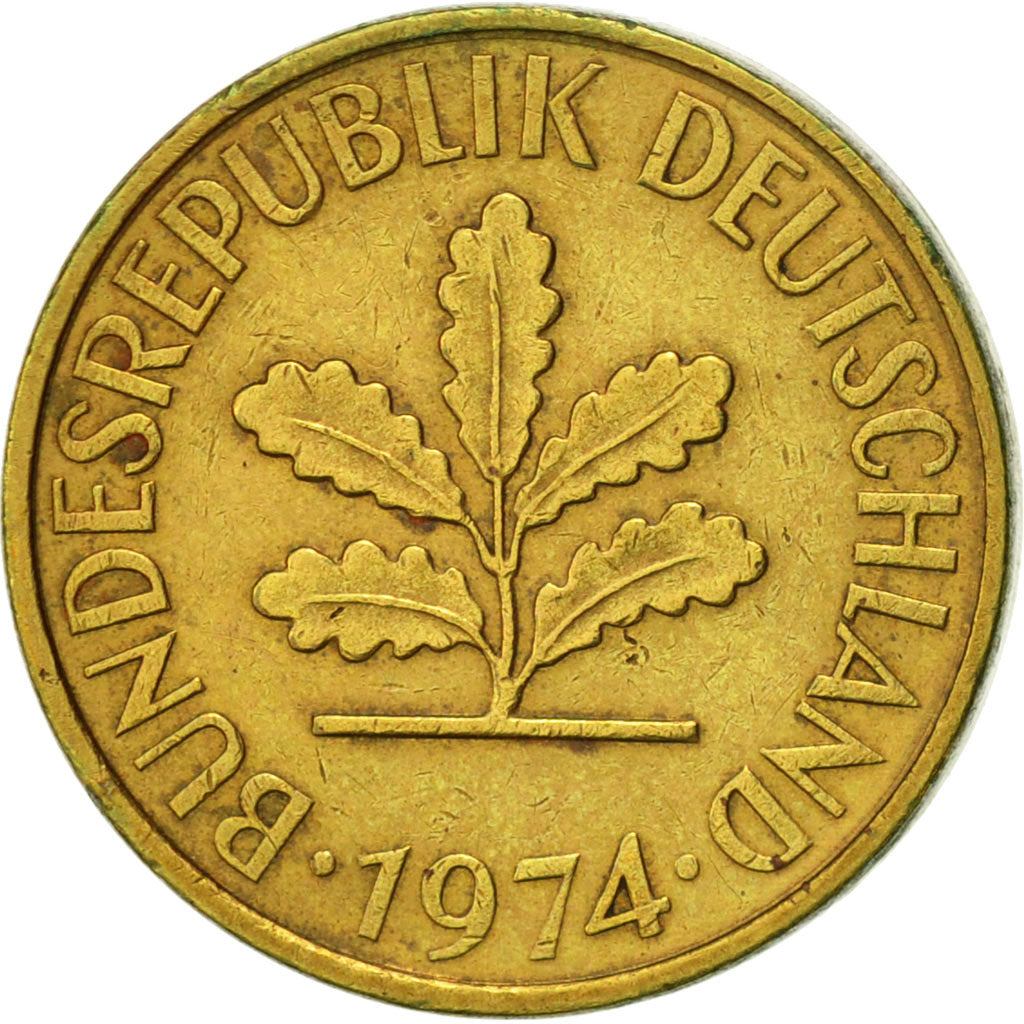Moneta, GERMANIA - REPUBBLICA FEDERALE, 5 Pfennig, 1974, Karlsruhe, SPL-